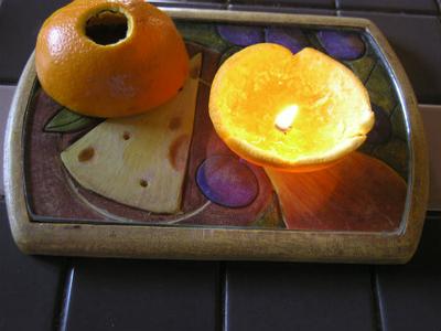 Top and Bottom Half of Orange Candle