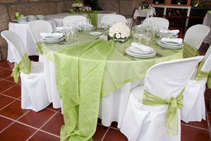 green wedding reception 