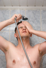 man taking shower