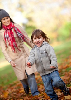 walking in leaves