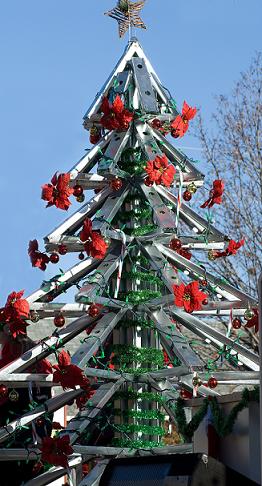 recycled industrial metal christmas tree