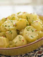 herb garnished potatoes